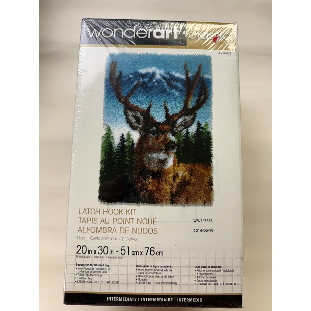 Caron Wonderart Classic Latch Hook Kit Deer 20"x30" Sealed